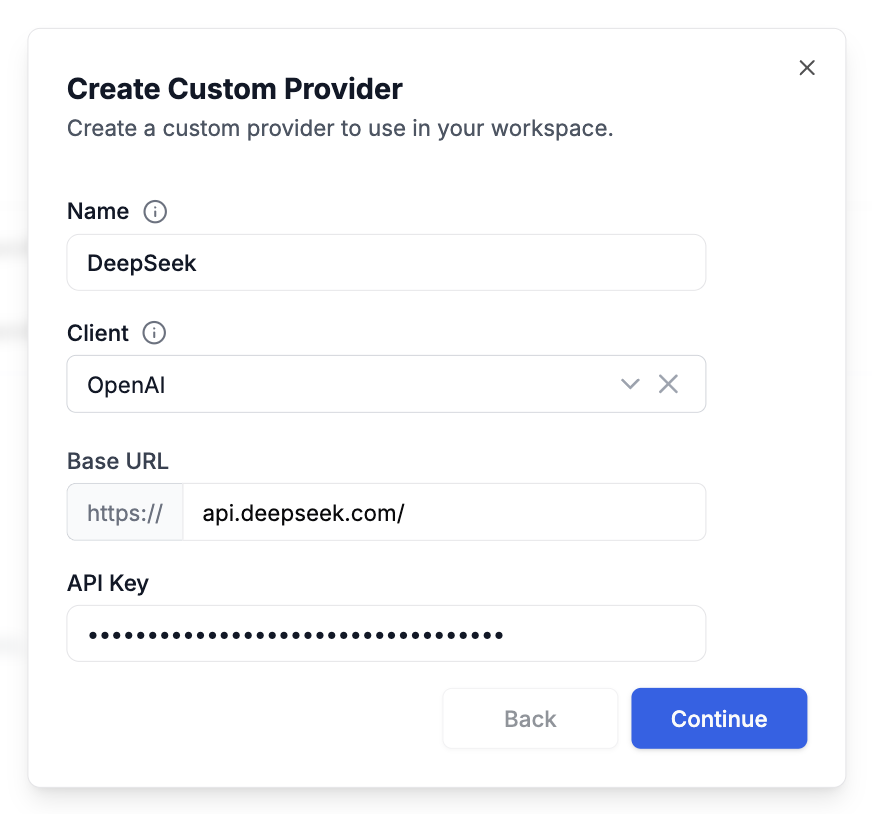 Custom Provider Modal