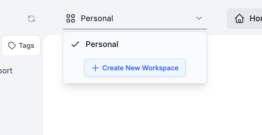 Create Workspaces Button