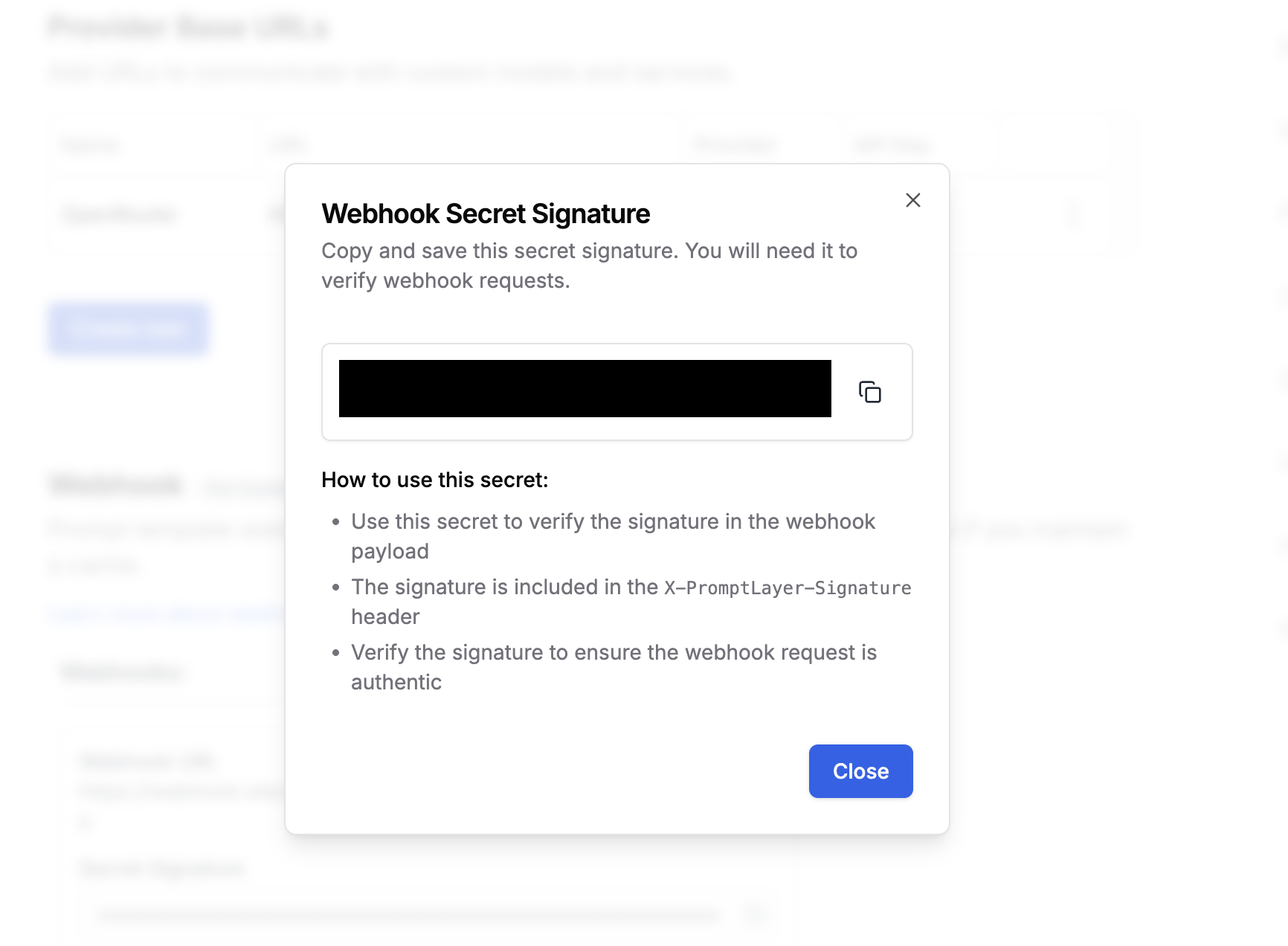 Webhook Secret Signature