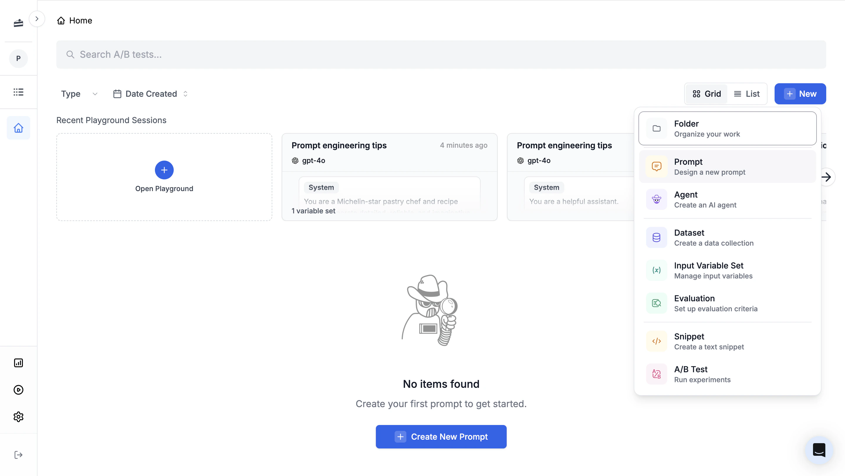 Creating a new prompt