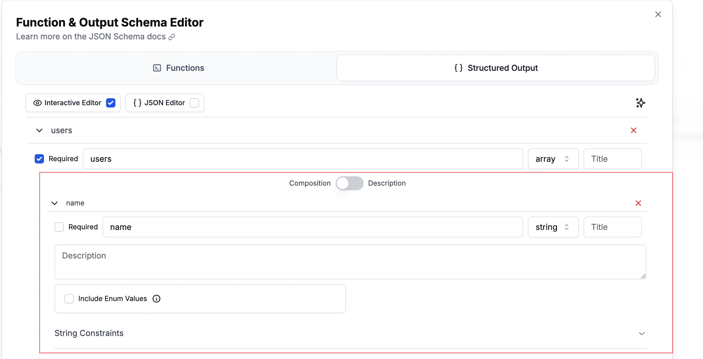 Composition Mode Editor