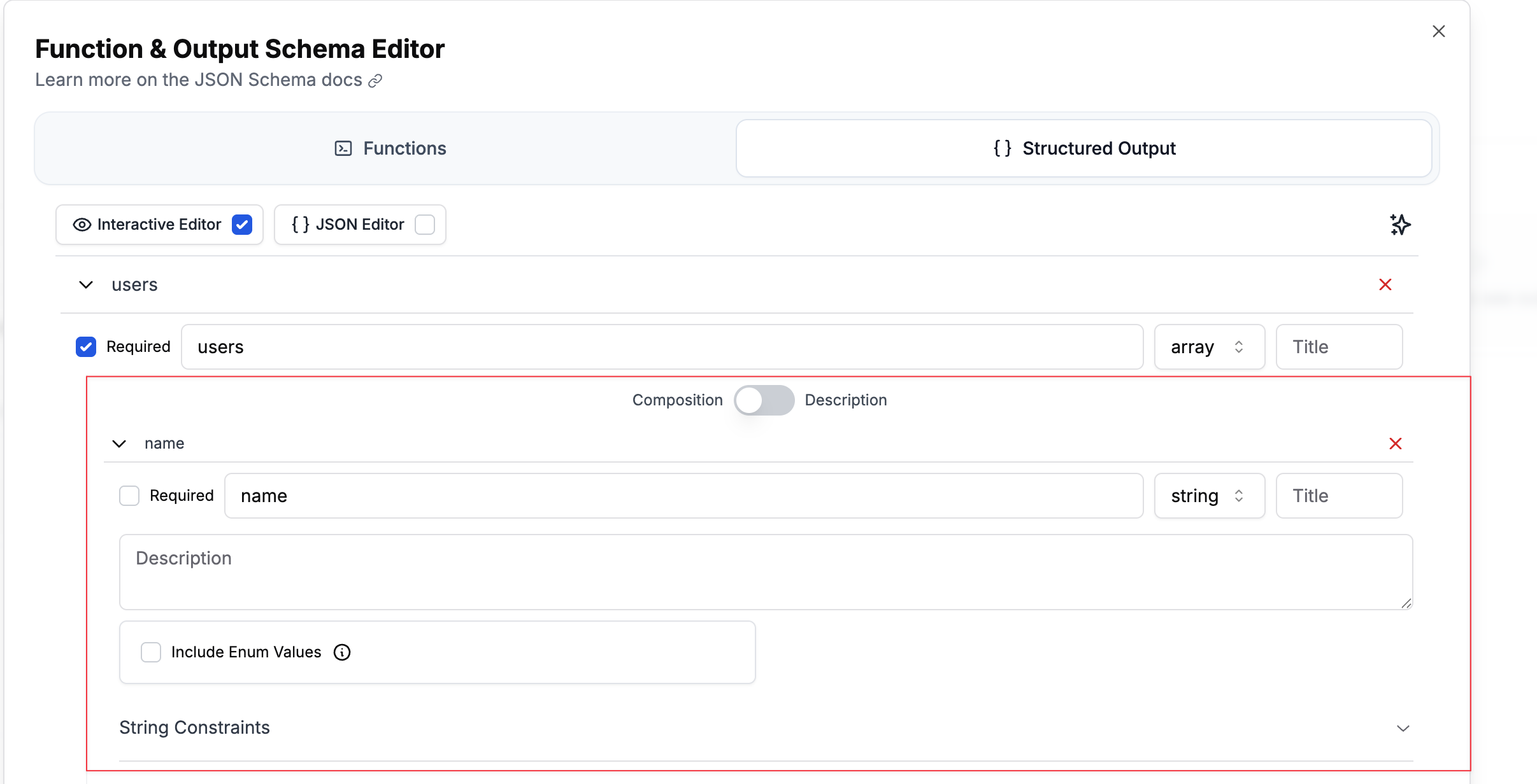 Composition Mode Editor