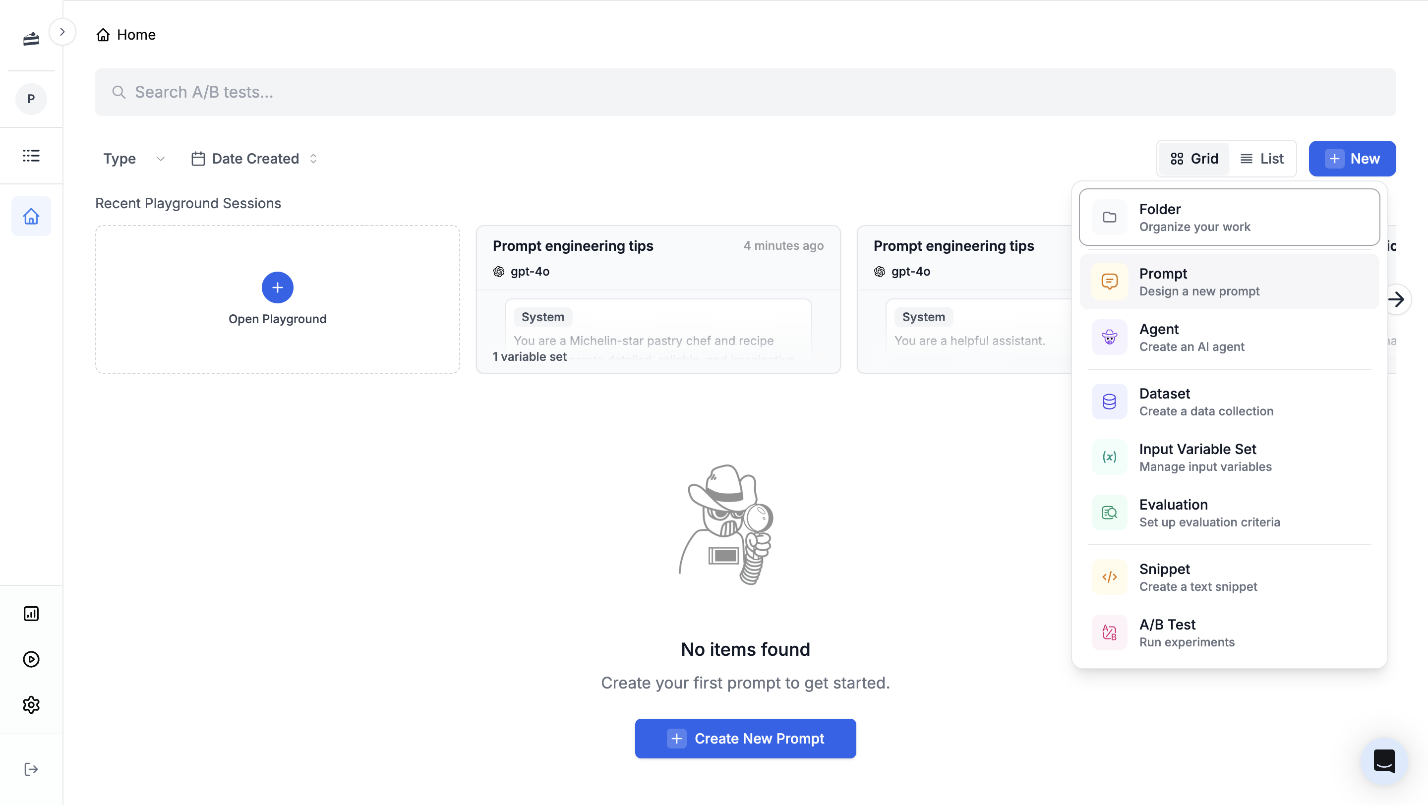 Creating a new prompt