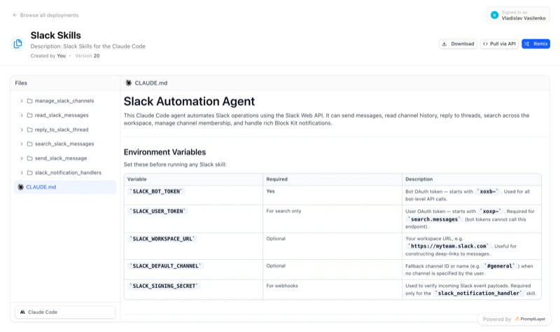 Shared Skill Collection page