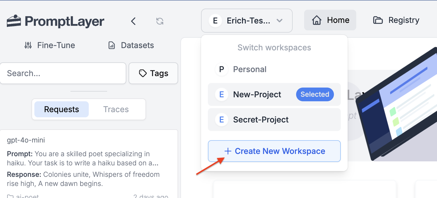 Workspace Selector