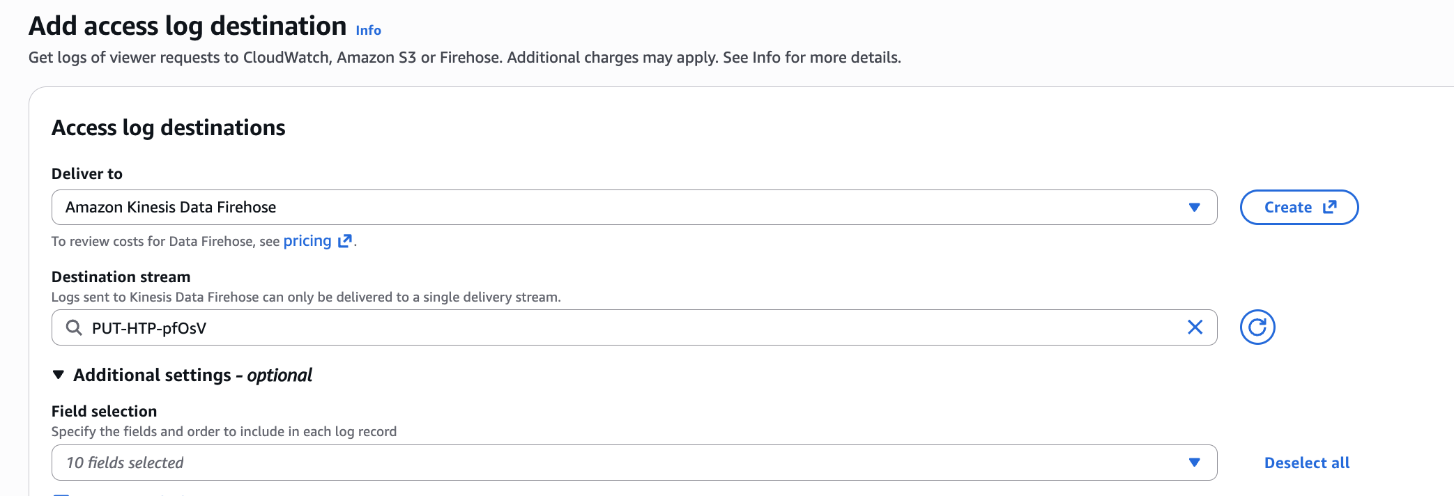 Select Firehose stream