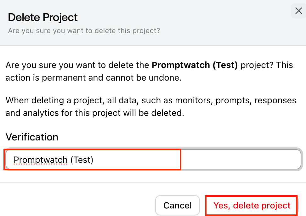 How can I delete a project when I have multiple projects?