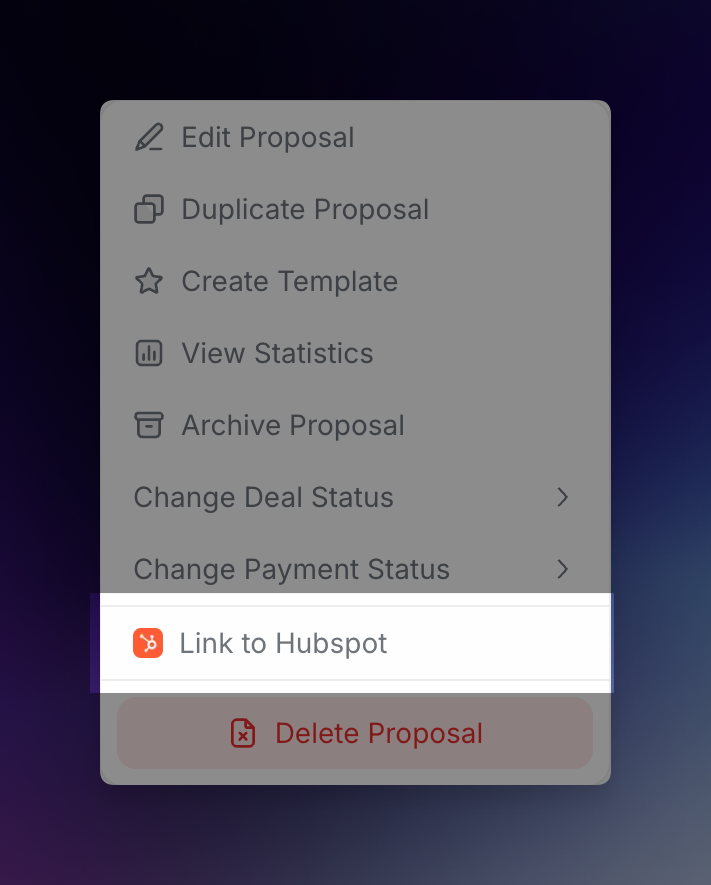 Link a Proposal to a HubSpot Deal