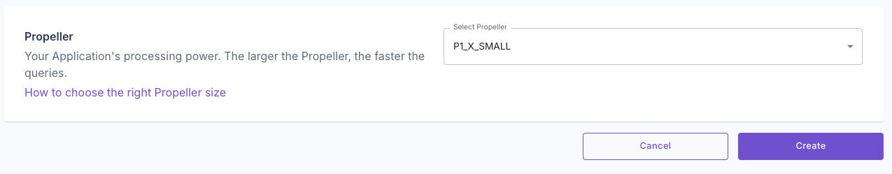 Select Propeller size