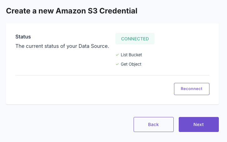 Amazon S3 credentials test