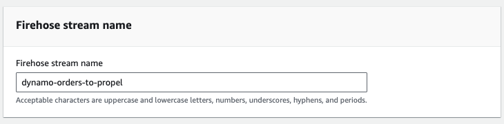 Screenshot showing the stream name.