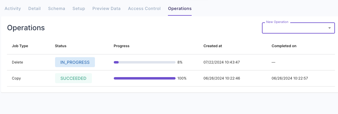 Monitoring a delete job in Console