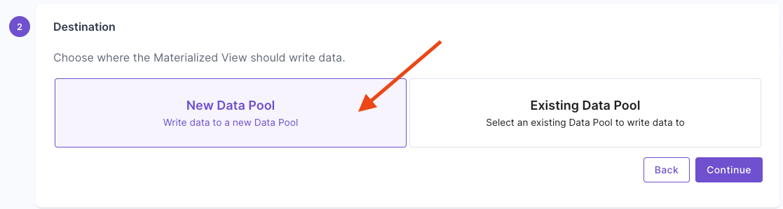 Materialized View destination