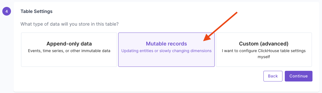 Materialized View destination configuration questions