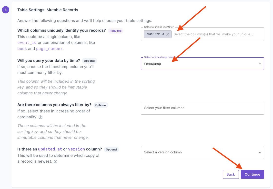 Suggested ClickHouse table settings