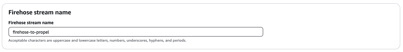 Naming the Firehose stream