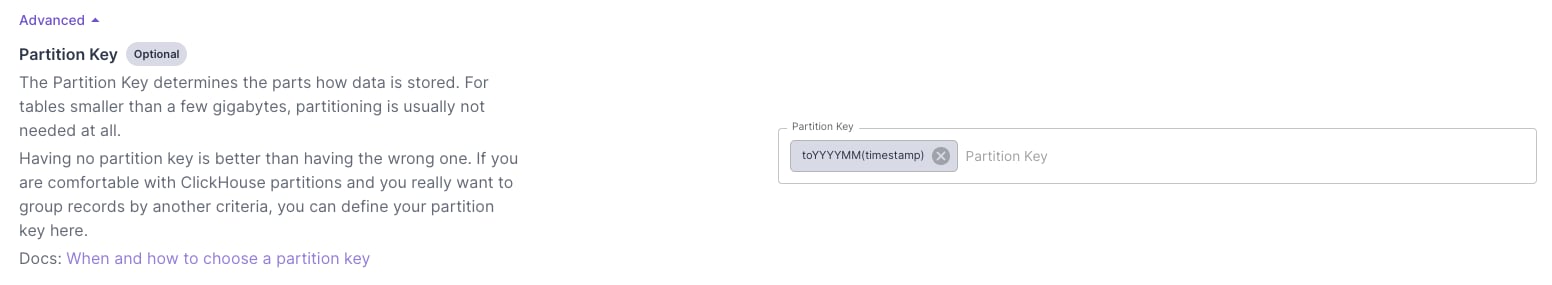 Monthly partition key in ClickHouse
