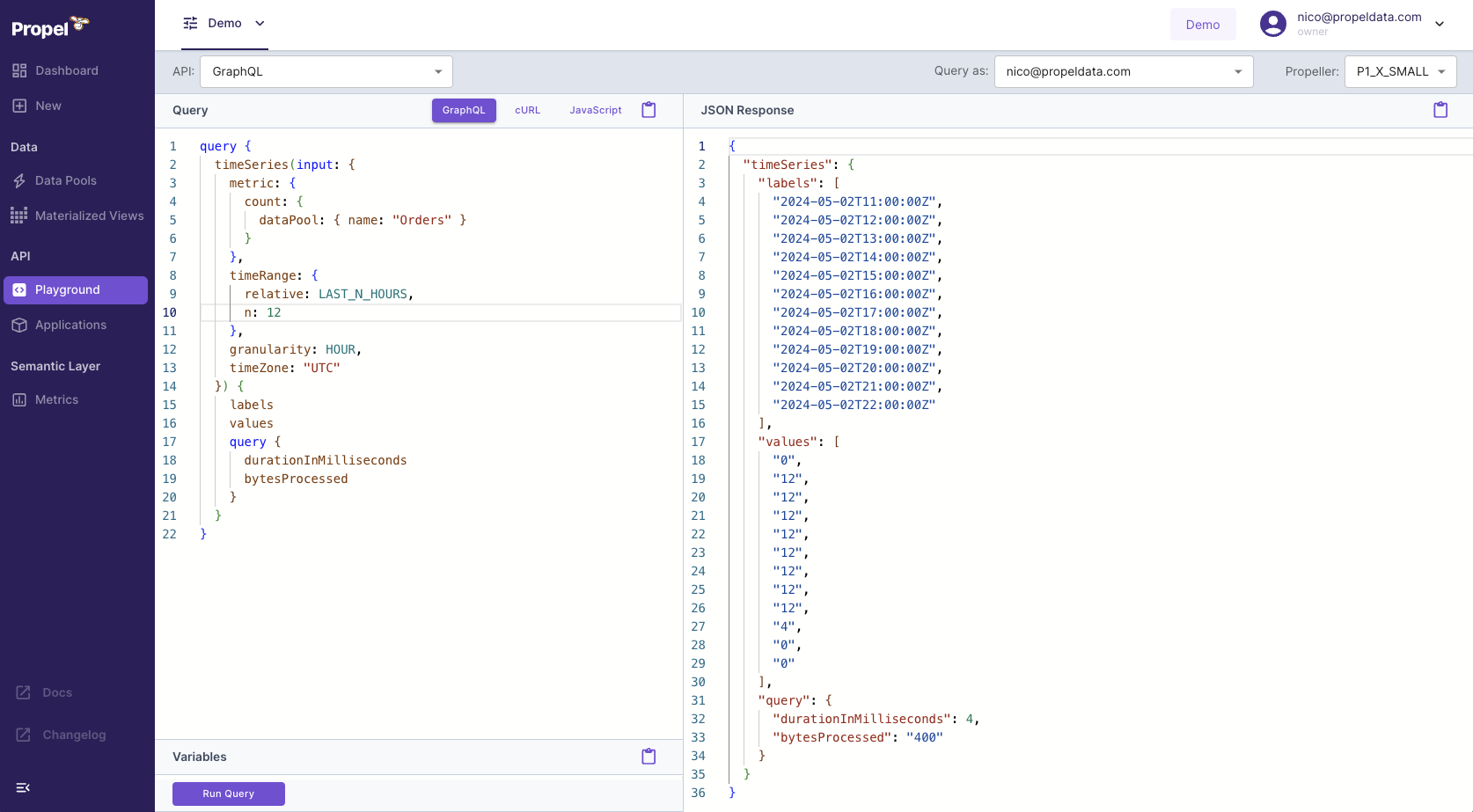 Propel GraphQL Playground