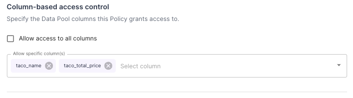 Column-level rule setup