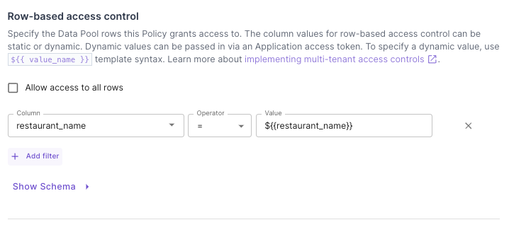 Dynamic row-level rule