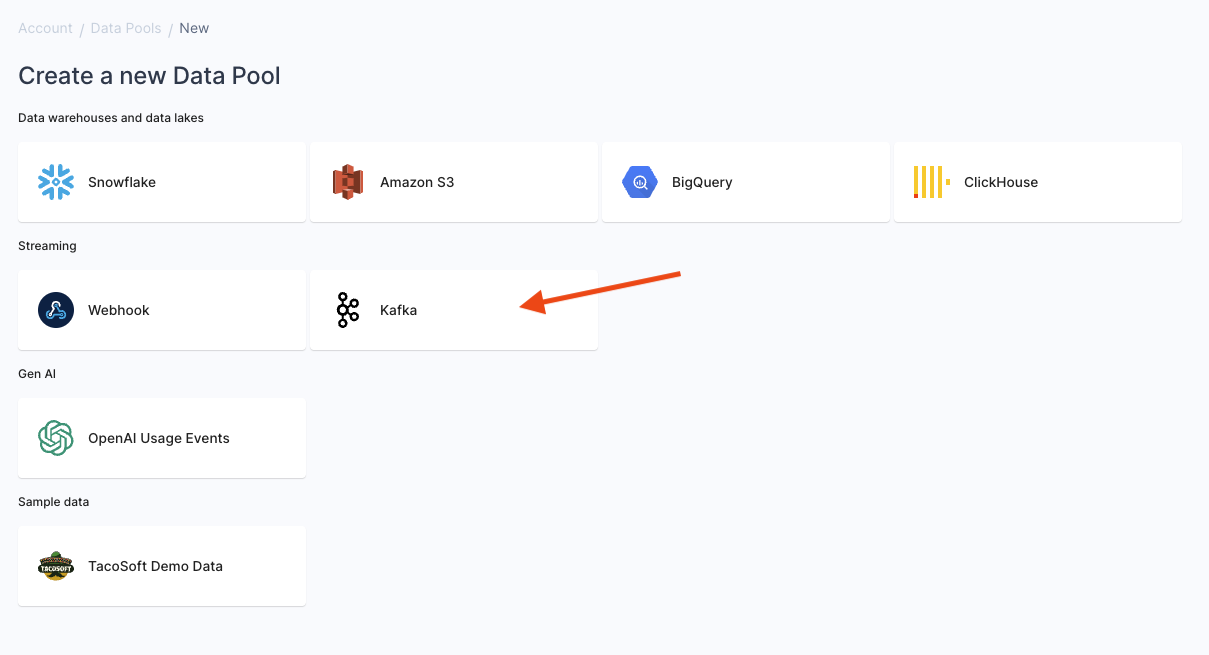 Select Kafka Data Pool