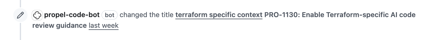 Screenshot of Propel auto-naming a pull request.