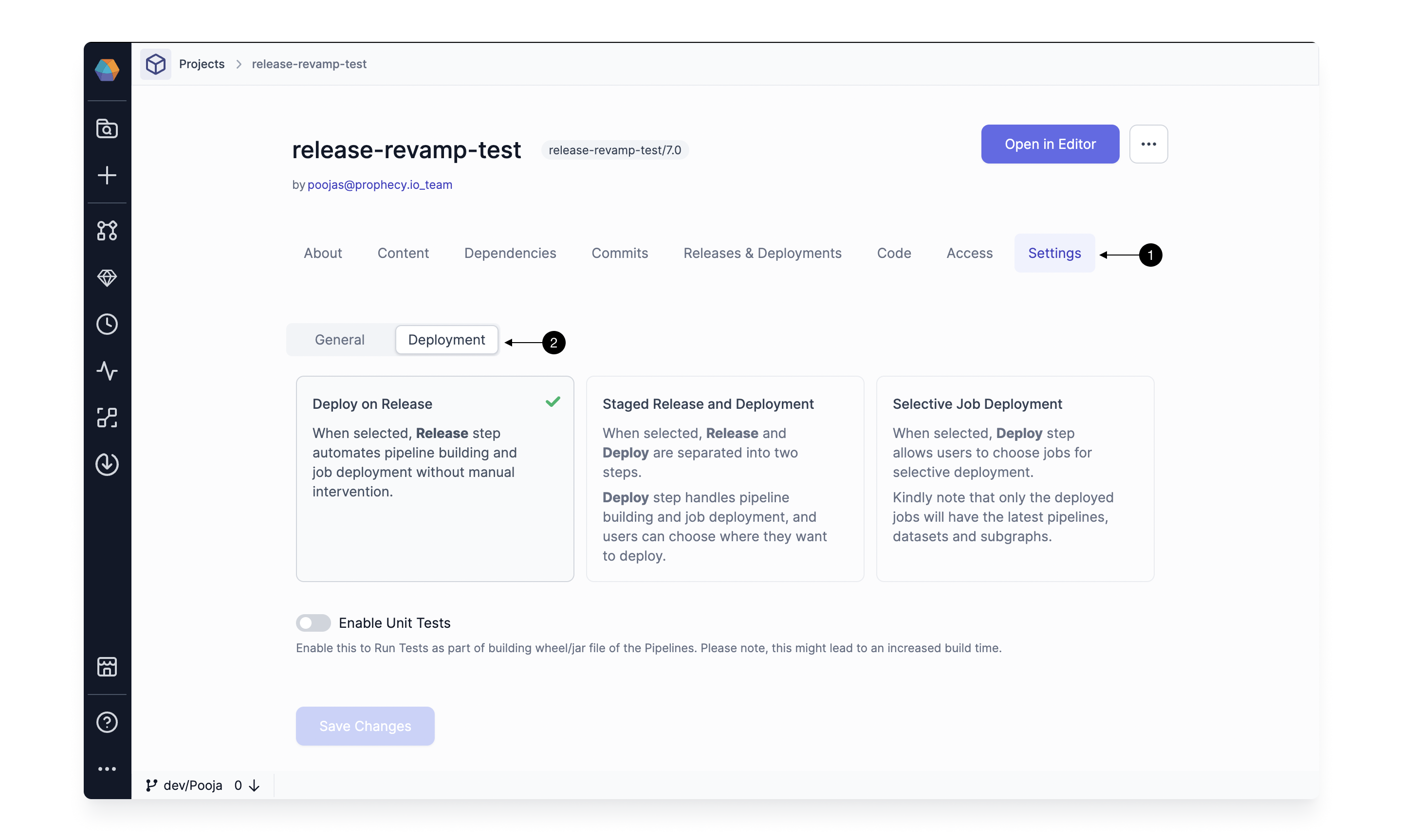 Project release and deployment - Prophecy Documentation