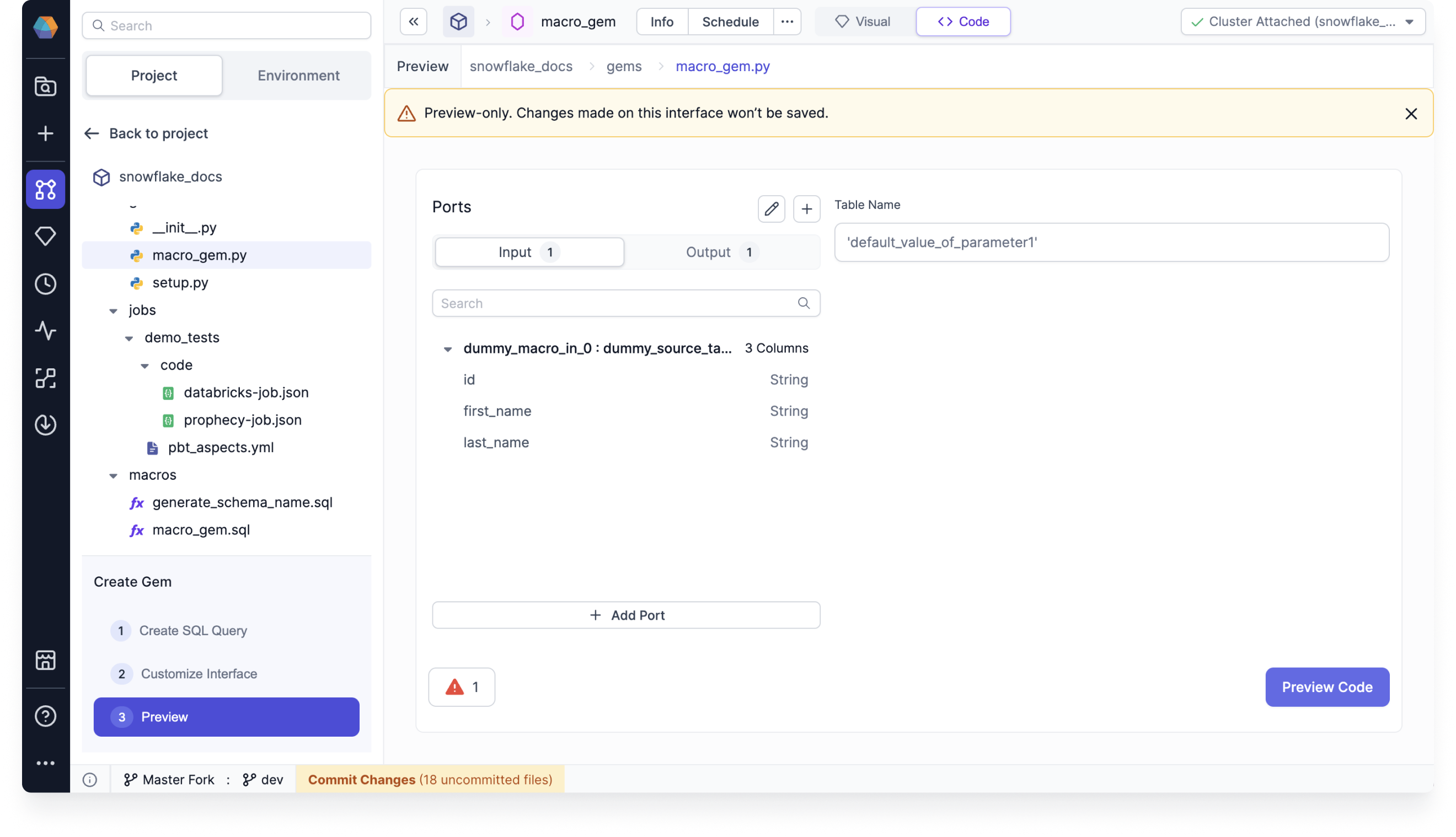SQL gem builder - Prophecy Documentation