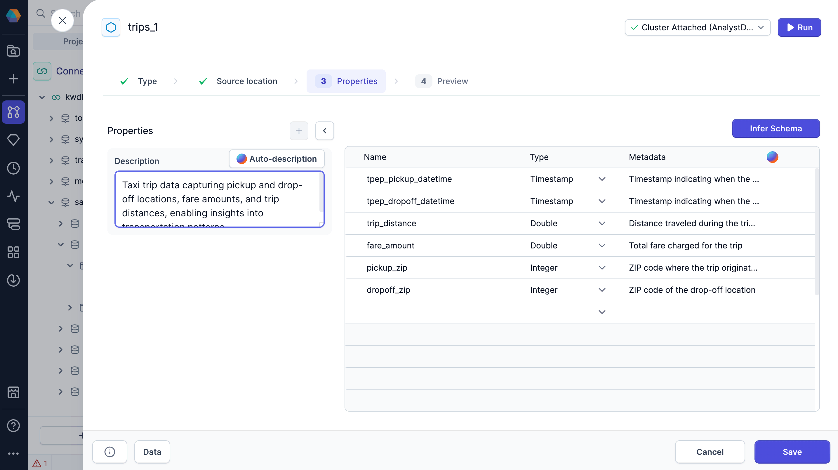 Generate source and target descriptions