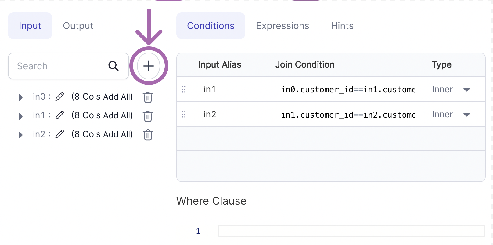 Example usage of Join - Add new input to join gem