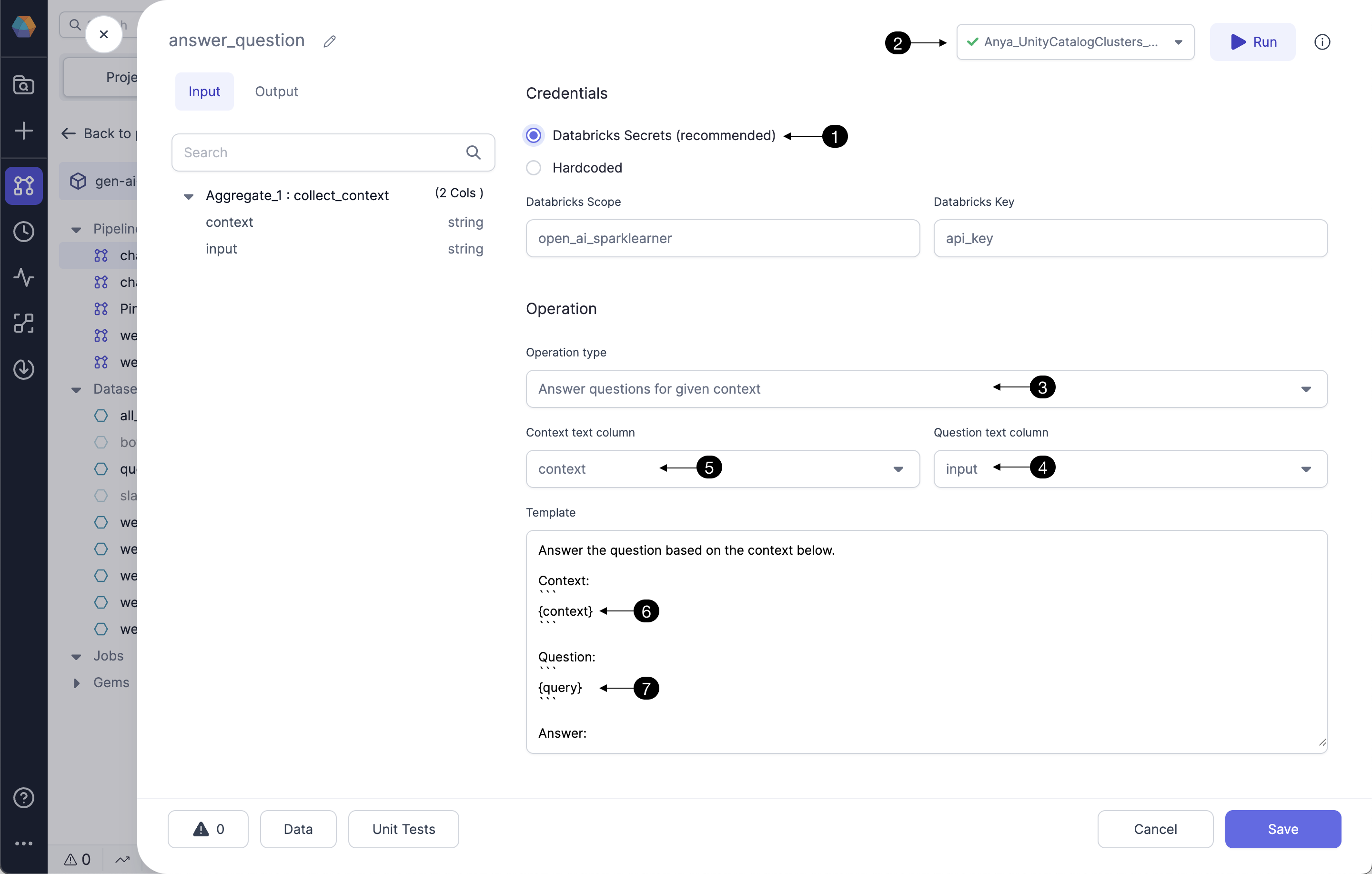 Configure the gem to answer a question with a given context