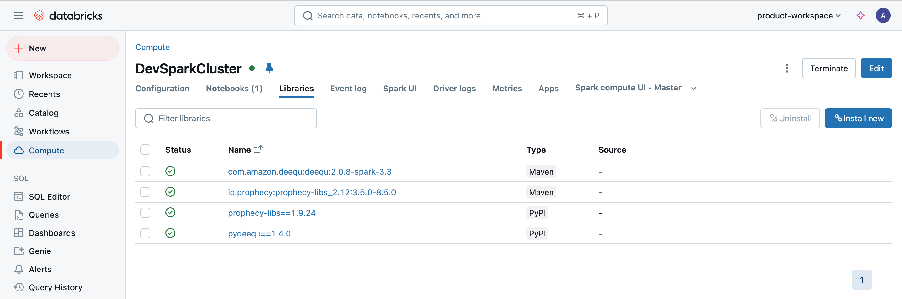 Cluster libraries example