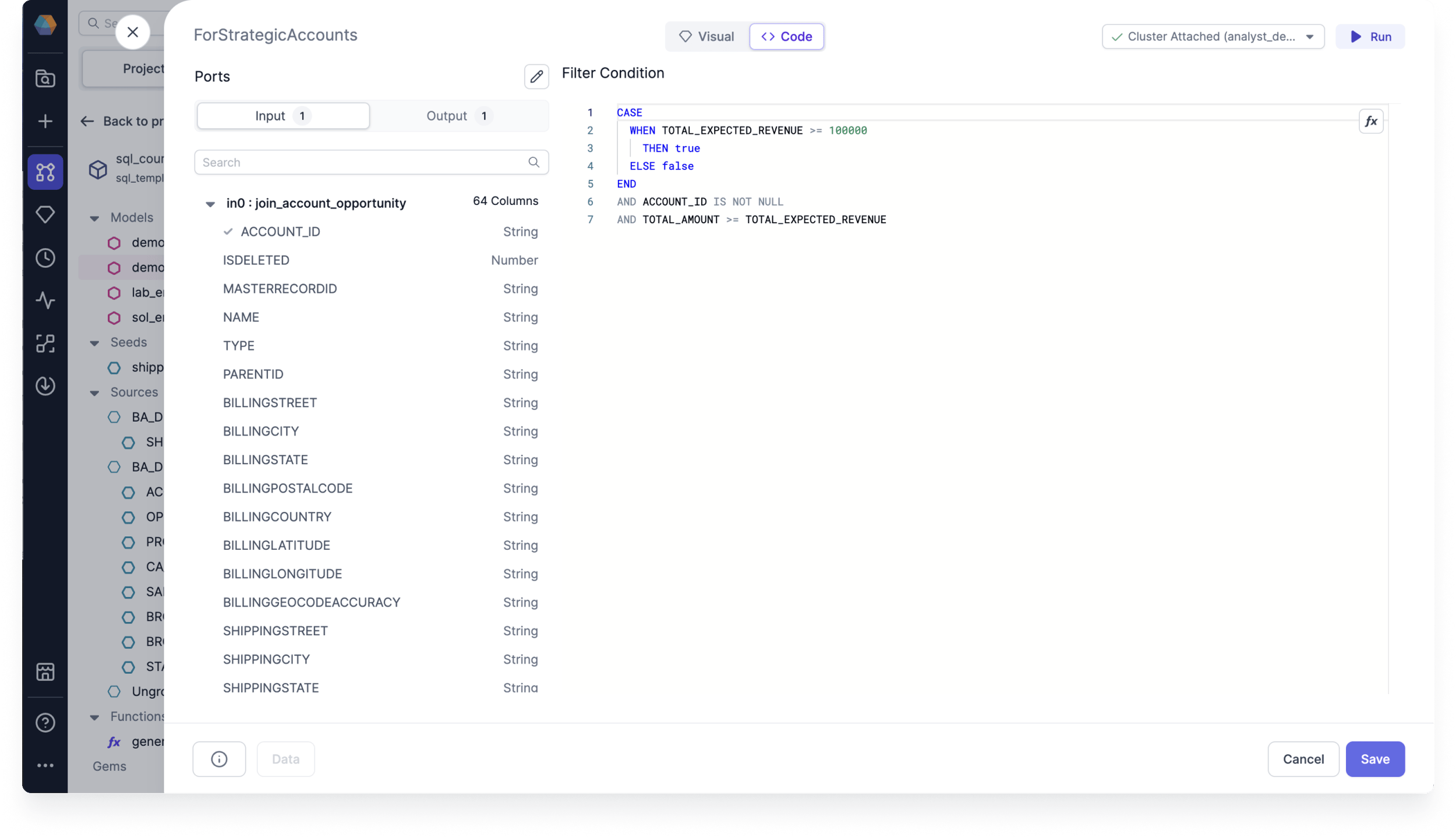 Visual View Visual expression builder - Prophecy Documentation