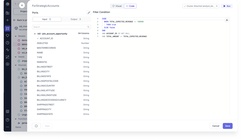 Visual expression builder - Prophecy Documentation