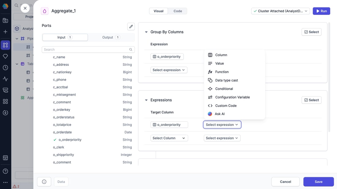 Visual View Visual expression builder - Prophecy Documentation
