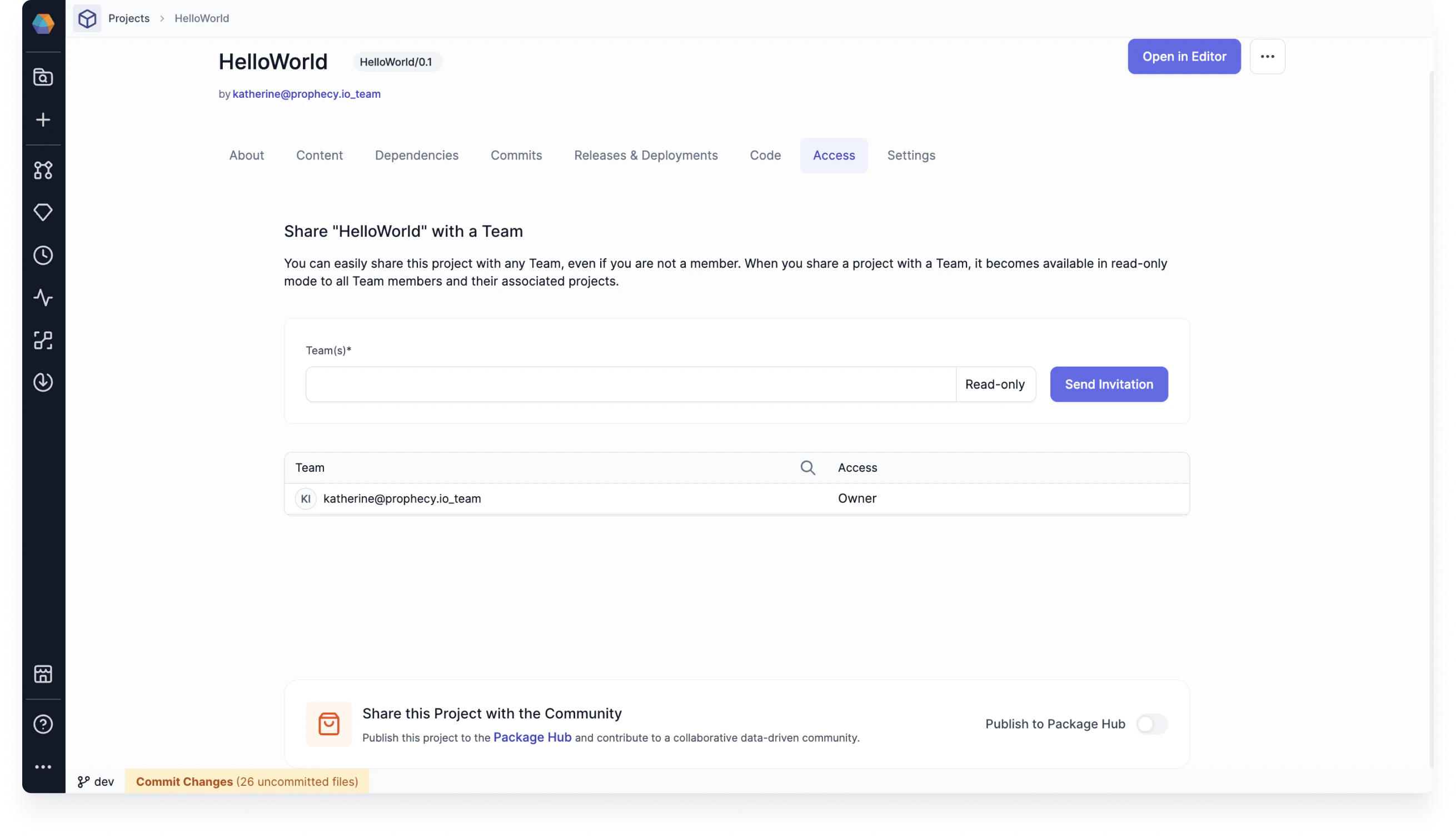 Publish to Package Hub