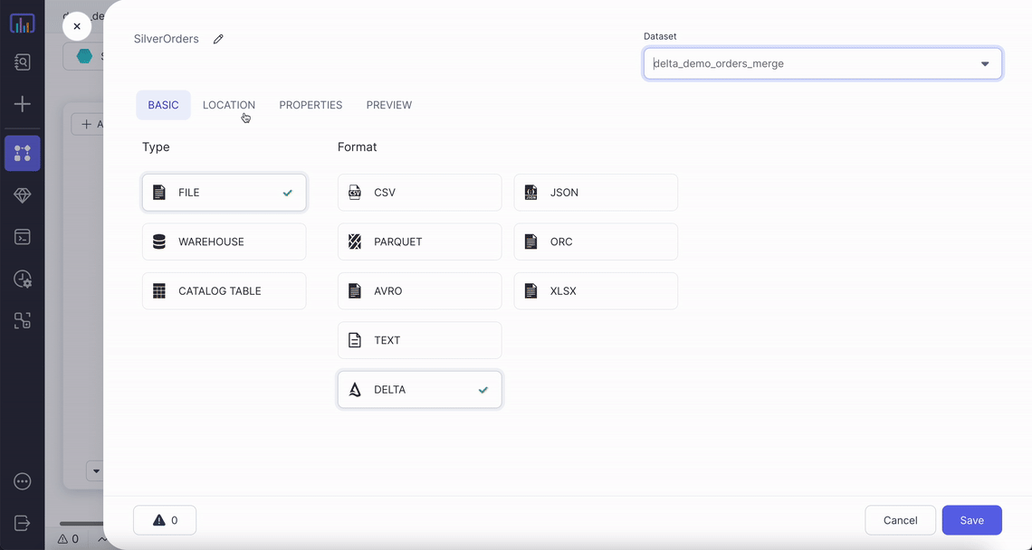 Delta source example