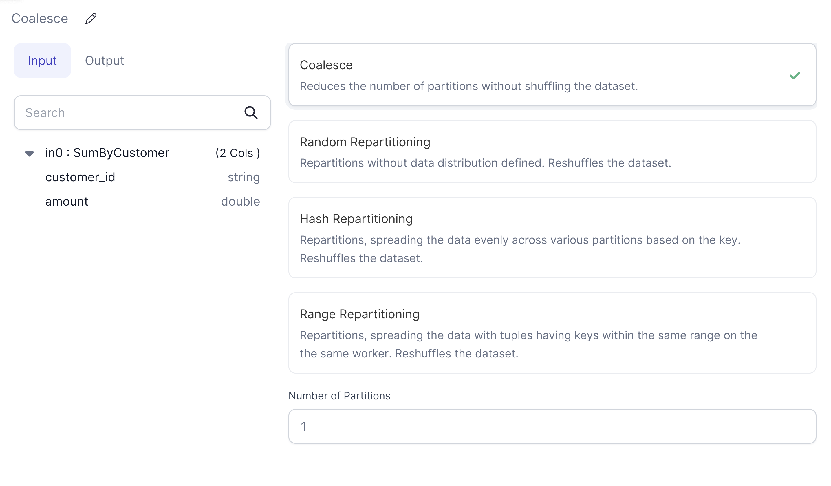 Coalesce using Repartition