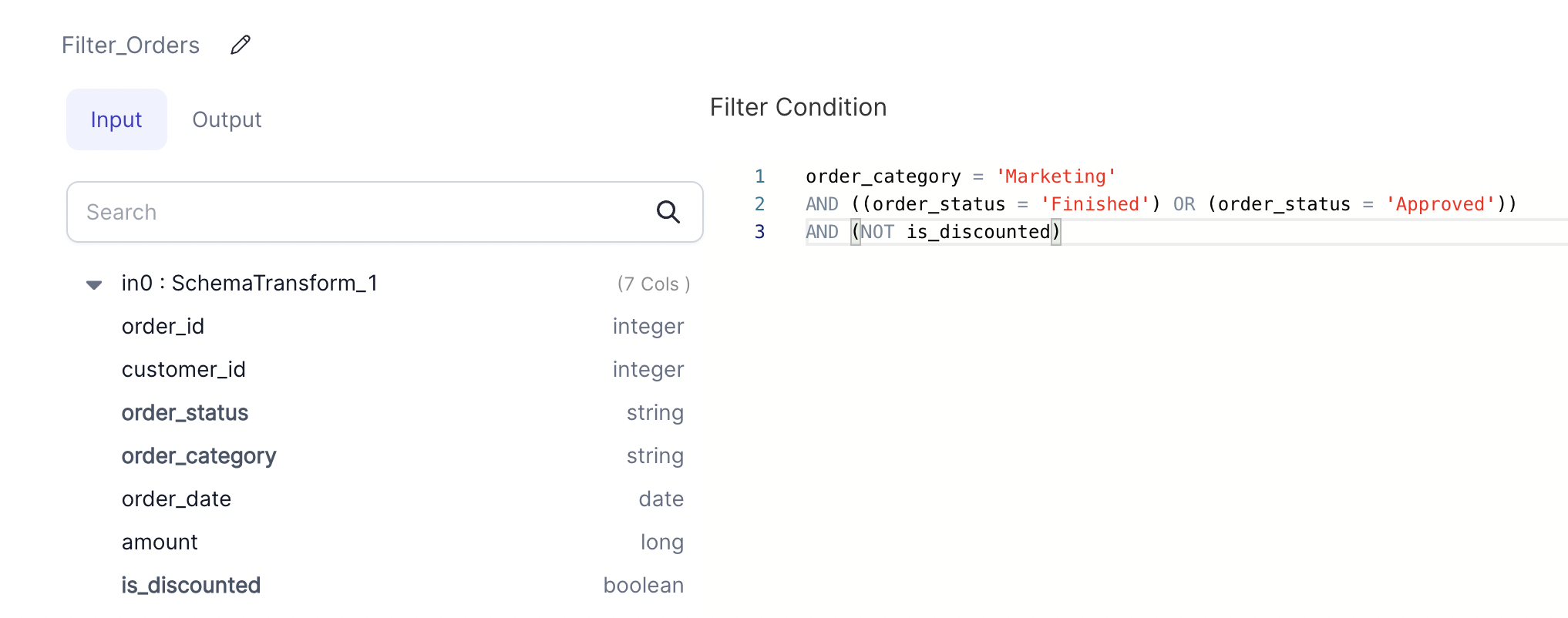 Filter gem for Data Engineering - Prophecy Documentation