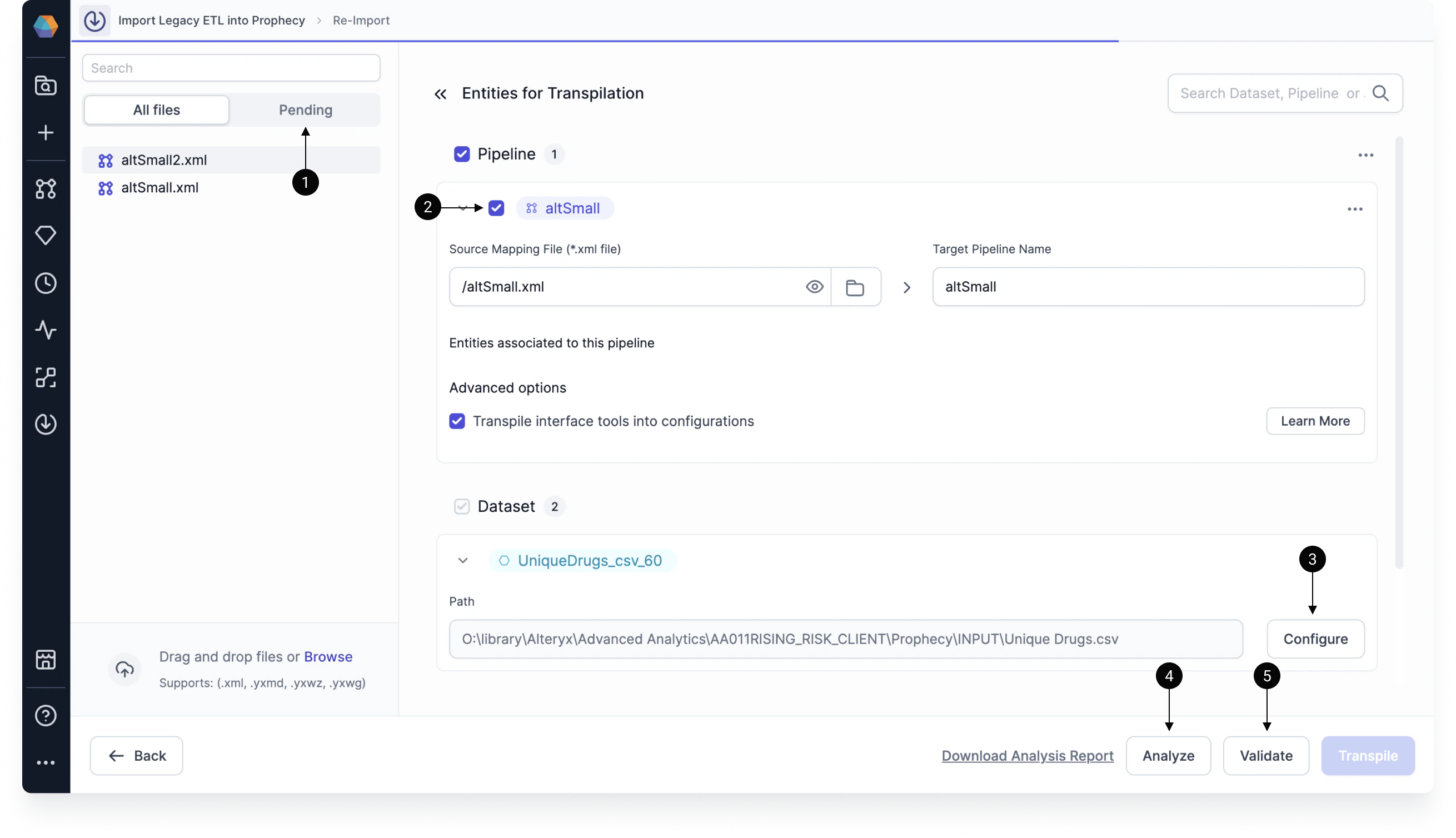 Import pipelines