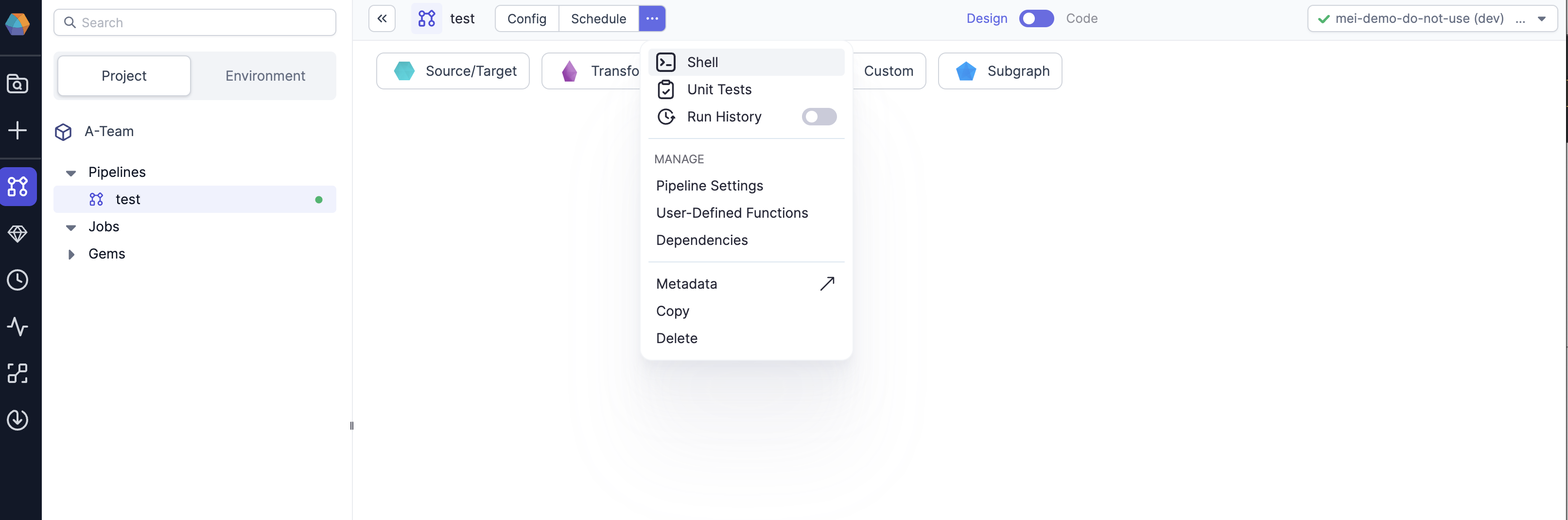Interactive execution