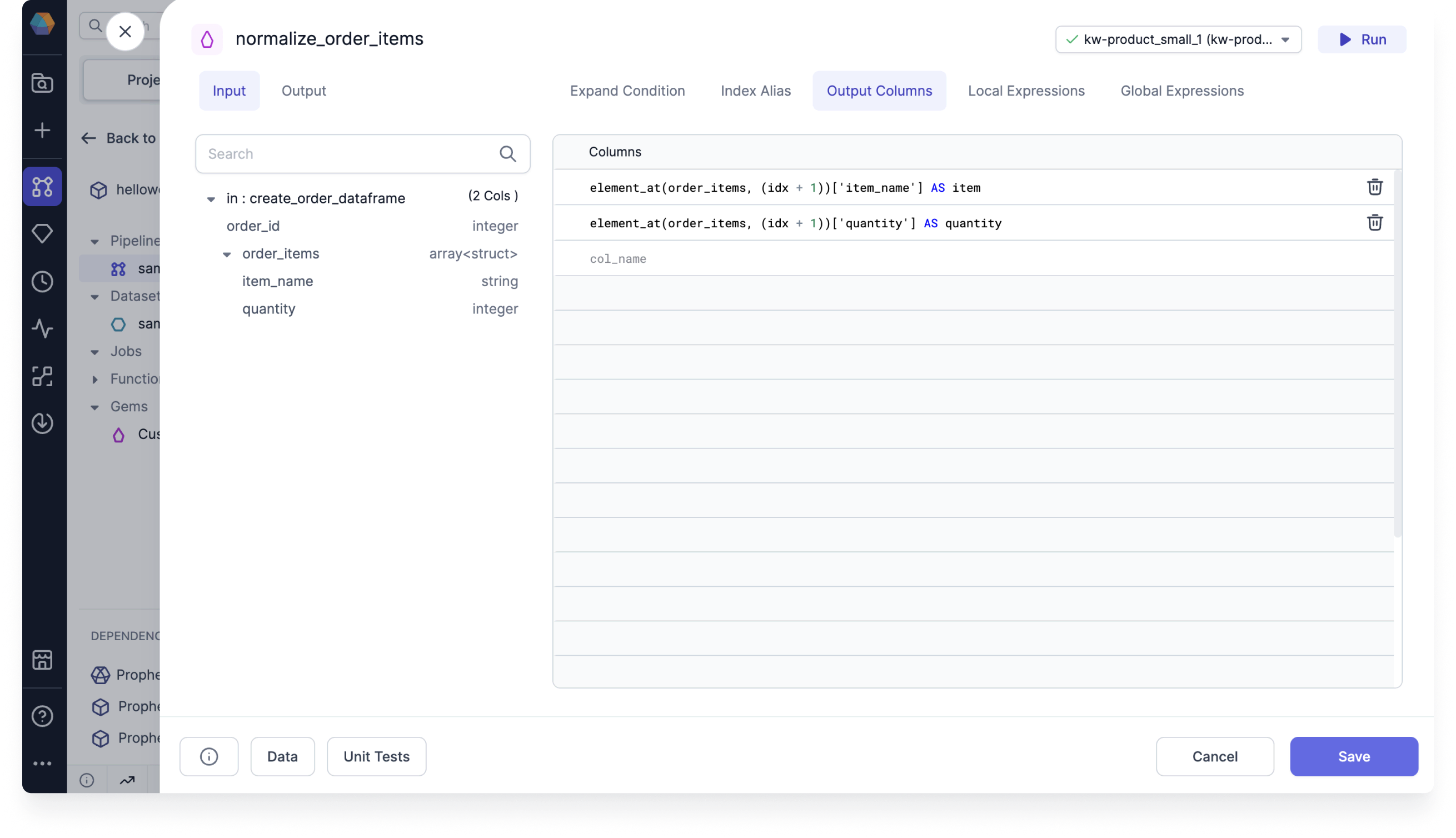 Normalize output columns