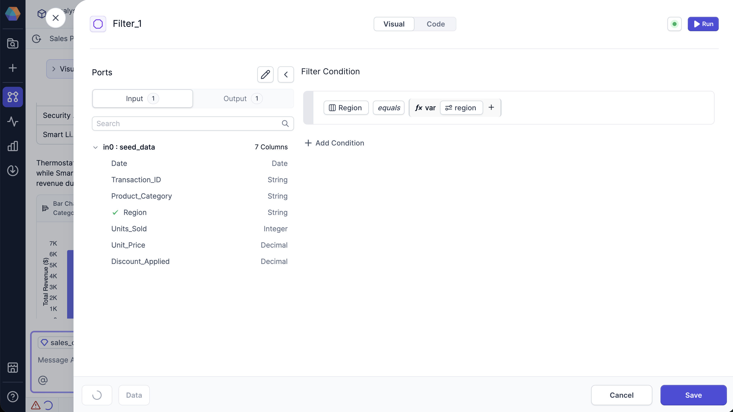 Configure visual expression to use
parameter