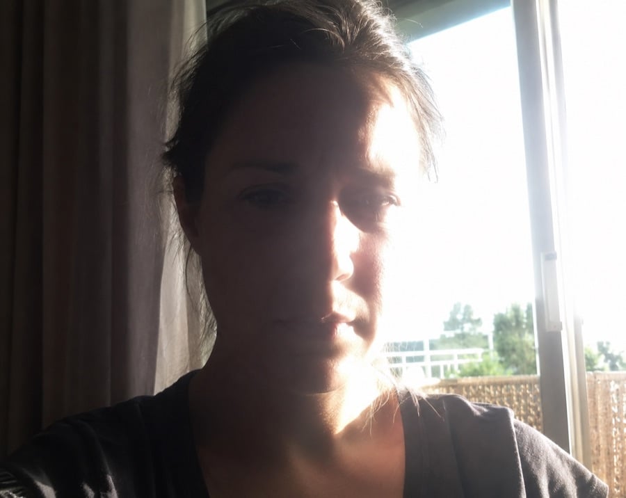 Bad example: portrait with harsh backlighting and deep face shadows