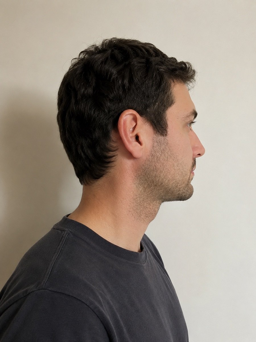 Bad example: side-profile portrait where the face is turned away