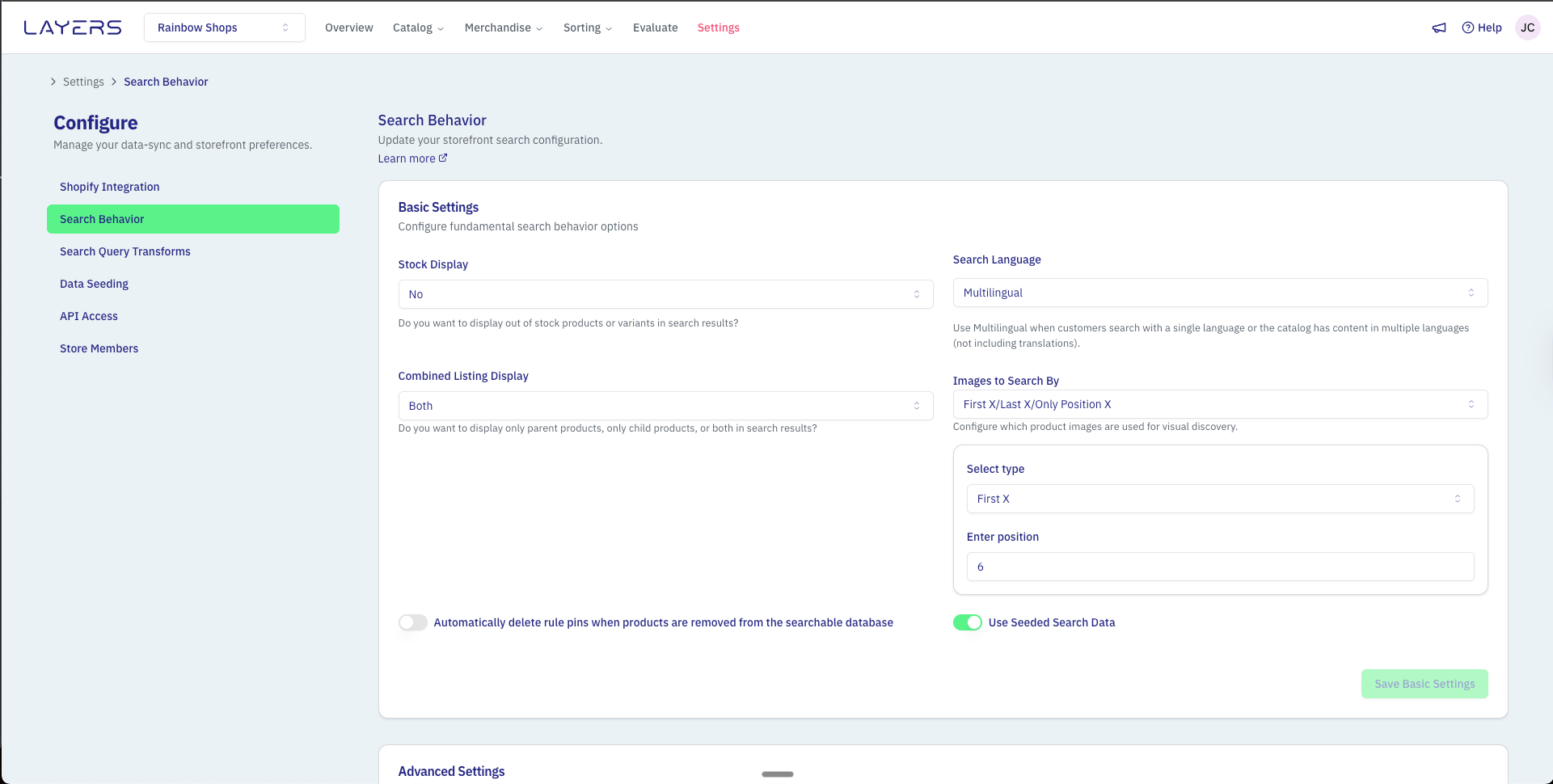 Configure Search Behavior