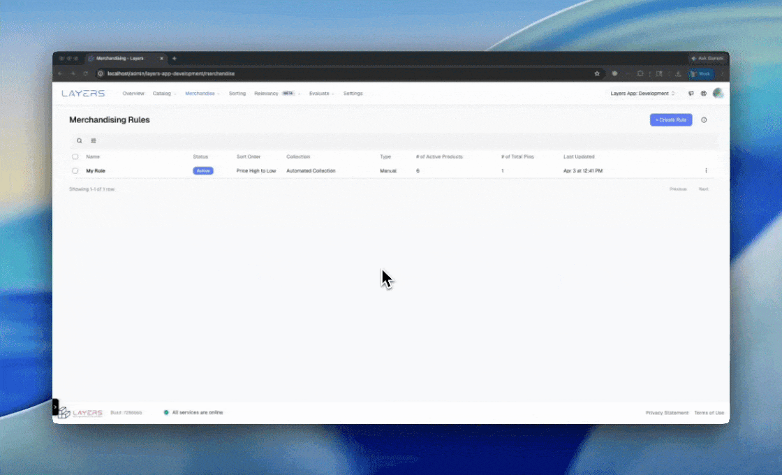 Animated example of adding threaded comments to a merchandising rule