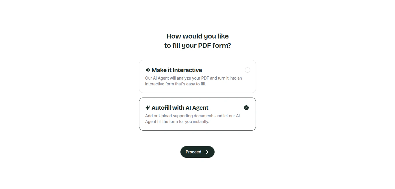 Autofill with AI agent option