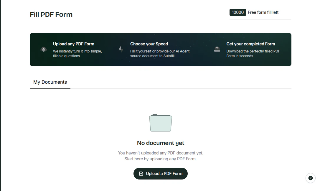 Upload a form document