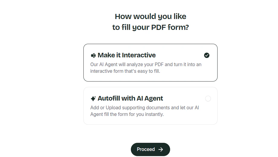 Interactive fill option
